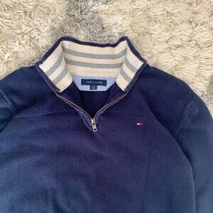 Tommy Hilfiger 1/4 Zip Sweater  Men's XL Heavy Navy Color